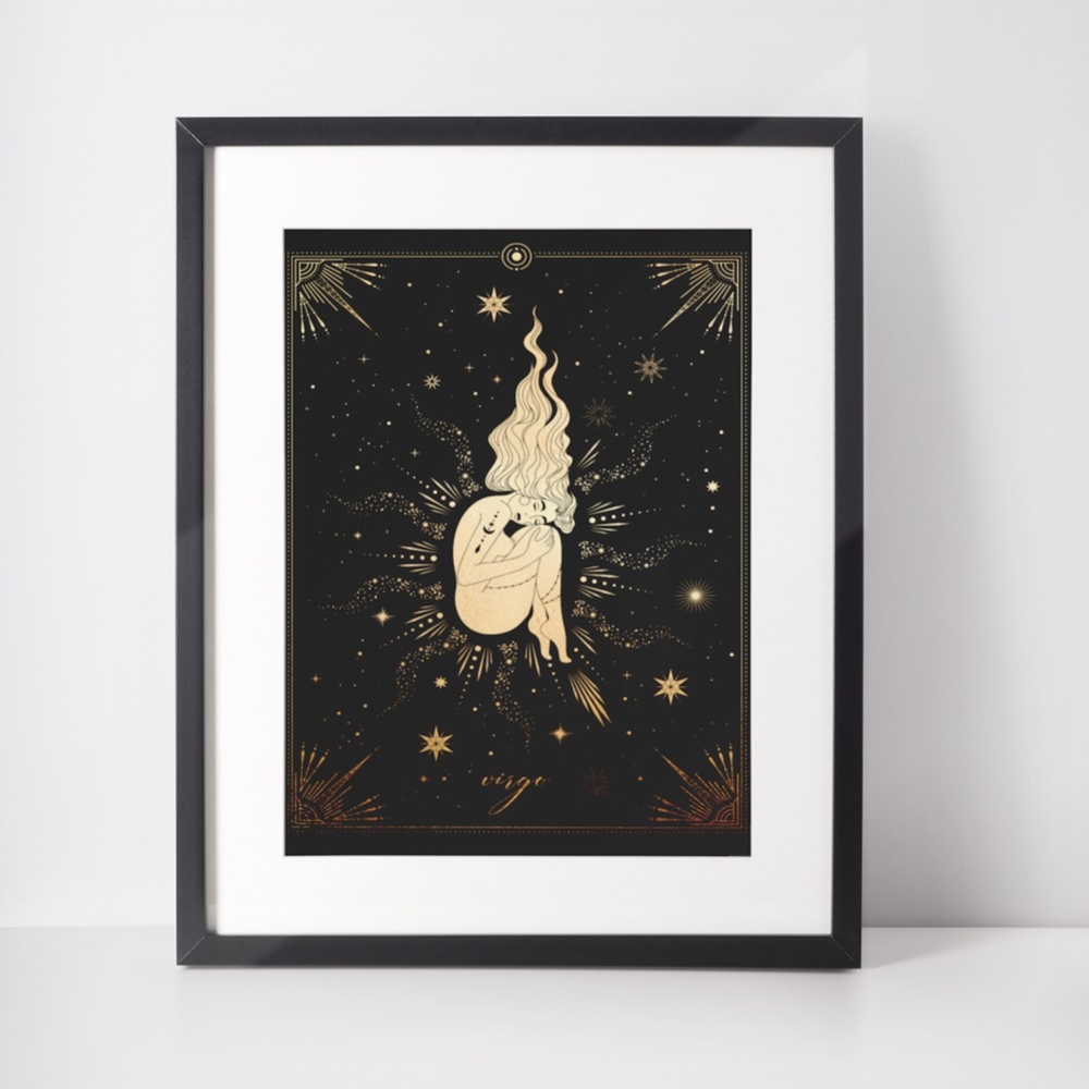 Virgo Wall Art Celestial Zodiac Print Poster Unframed - Picture 5 of 5